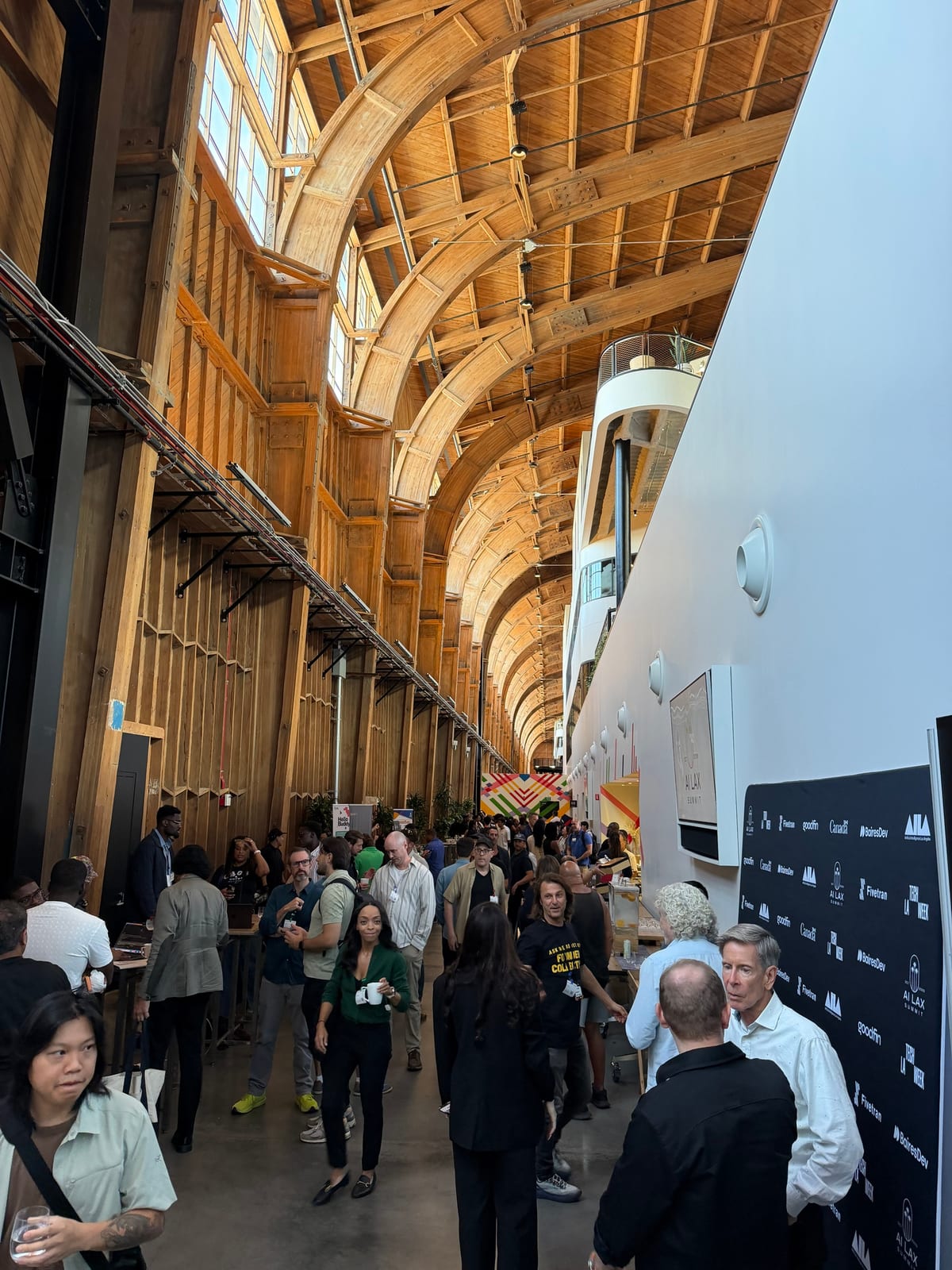 The AI LAX Summit at Google Playa Vista, inside the Spruce Goose hangar.